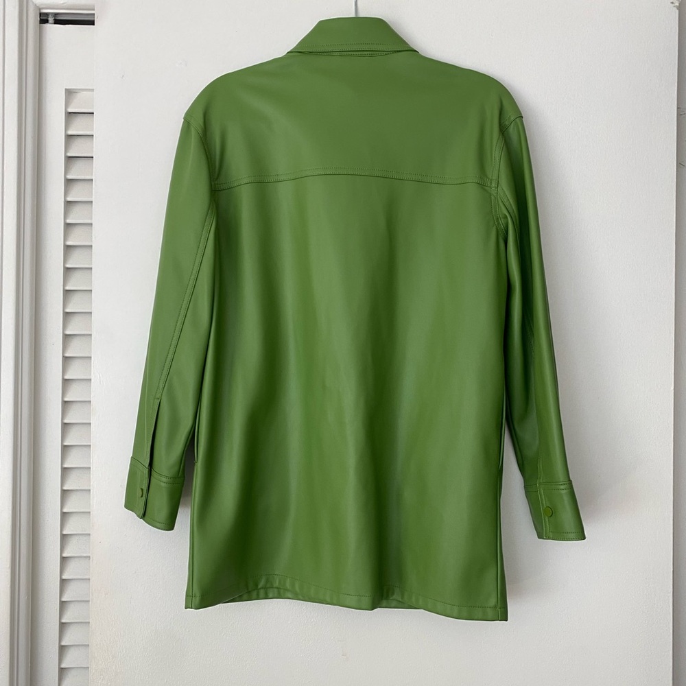 Topshop Maddie Vegan Leather Shirt Jacket - Picture 3 of 7